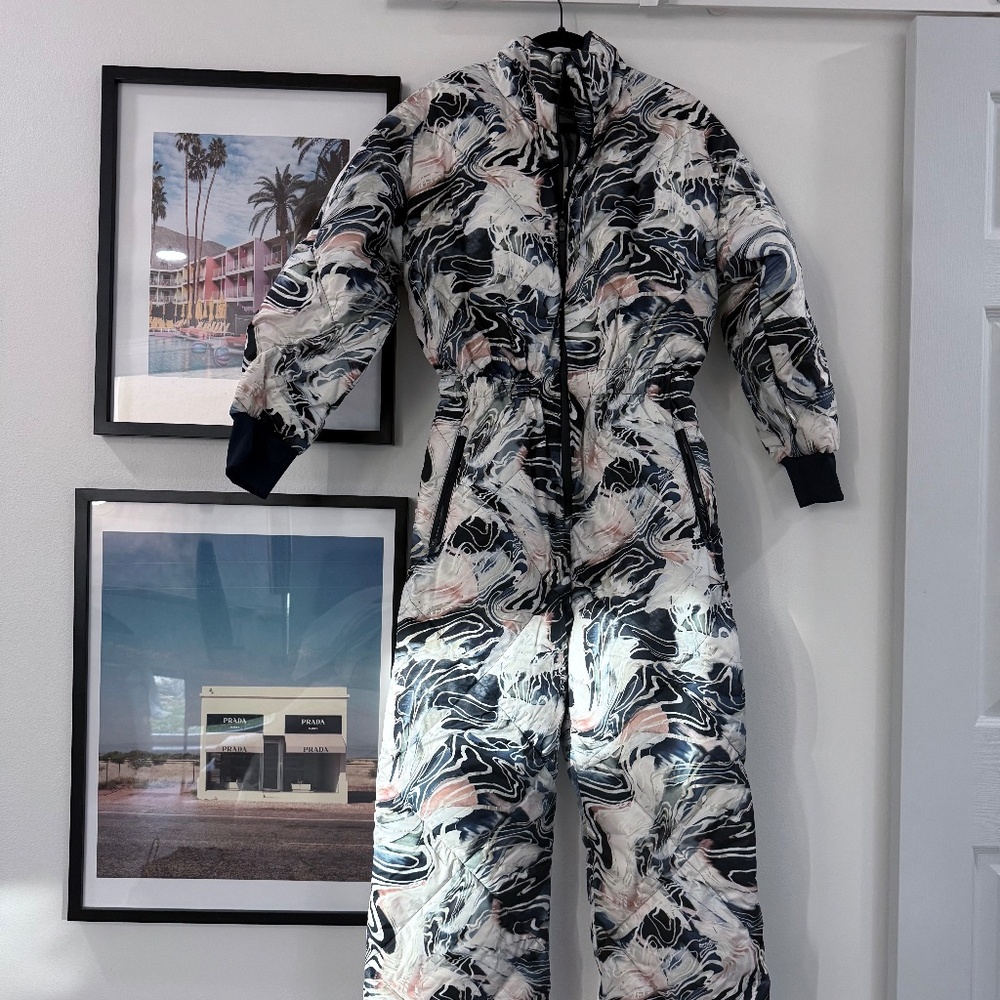 Sweaty Betty Blue Glacier Print Ski Jumpsuit (NWT)